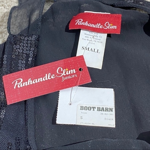 NWT Panhandle Slim Western Sleeveless Sequin Top Black - Picture 9 of 12